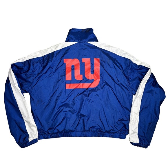 Mitchell & Ness Windbreaker New York Giants Women Large Blue Full Zip NFL Jacket - Picture 2 of 11